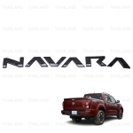 Logo โลโก้ติดท้าย โลโก้ติดฝากระบะท้าย "NAVARA" 6 ชิ้น สีดำเงา สำหรับ Nissan Navara Pro-4X 4WD 4x4 ปี 2021-2022